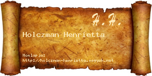 Holczman Henrietta névjegykártya
